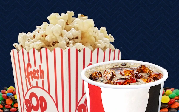Popcorn machine and concession stand for outdoor movie events